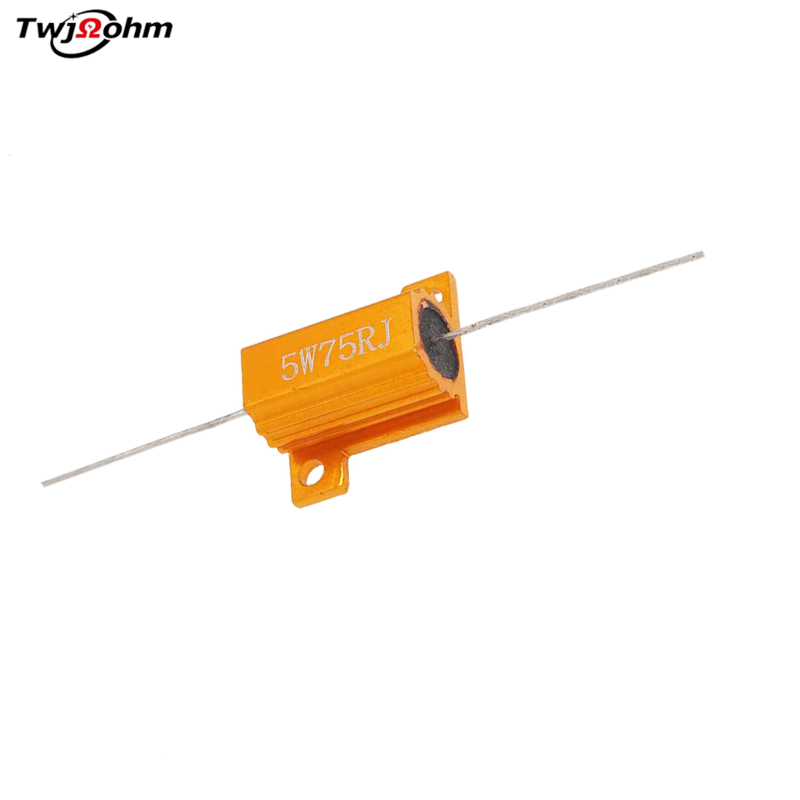 RX24-25W high-power gold aluminum shell resistor 18R2R1R6R5R10R75 ohm current limiting discharge decoder