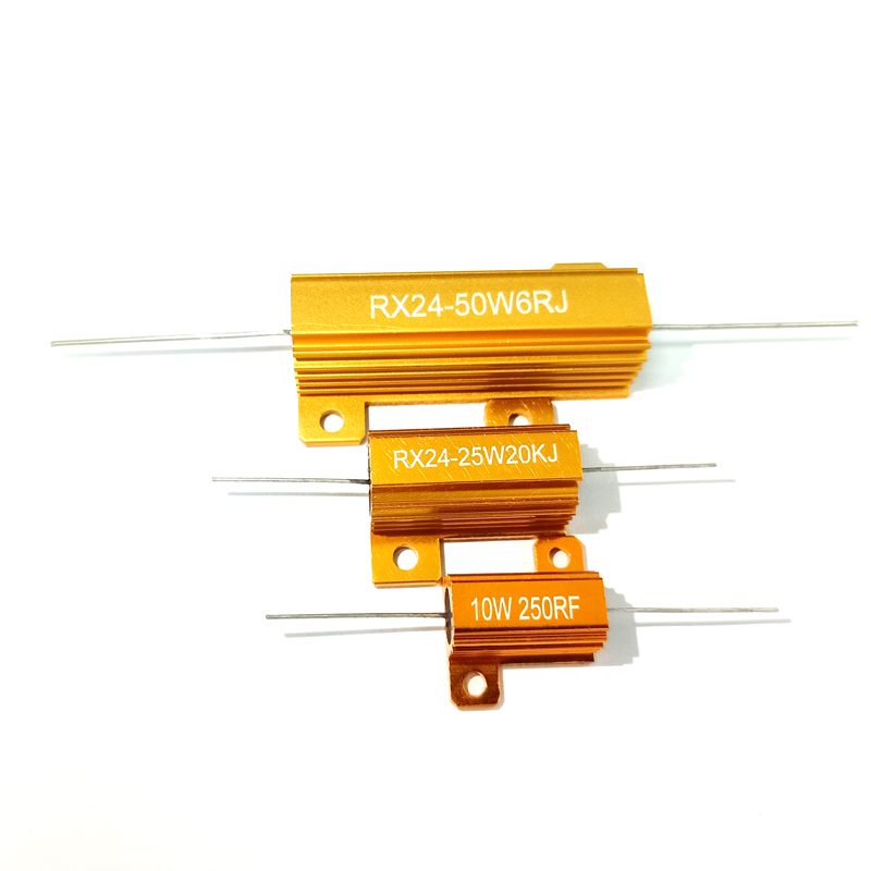 RX24-50W high-power gold aluminum shell resistor 18R2R1R6R5R10R75 ohm current limiting discharge decoder