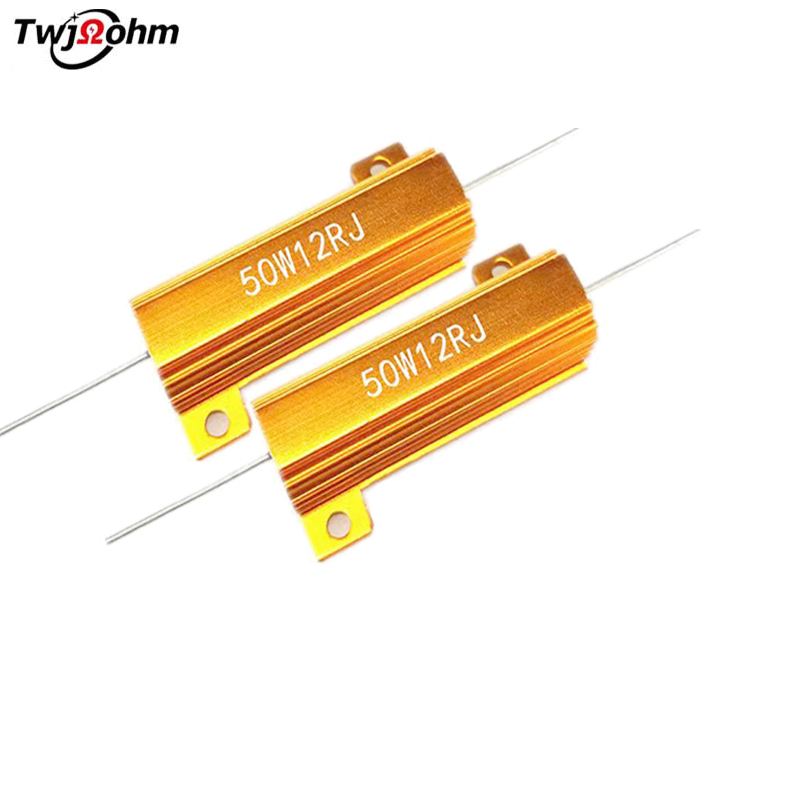 RX24-50W high-power gold aluminum shell resistor 18R2R1R6R5R10R75 ohm current limiting discharge decoder