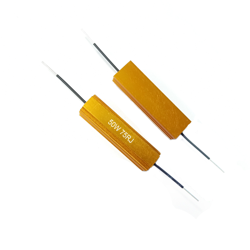 RX24-50W high-power gold aluminum shell resistor 18R2R1R6R5R10R75 ohm current limiting discharge decoder