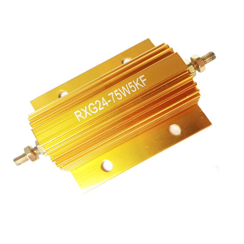 RX24-75W gold high-power aluminum shell resistor 1K2K8R10R33R50R120R500R heat dissipation pre charge and discharge