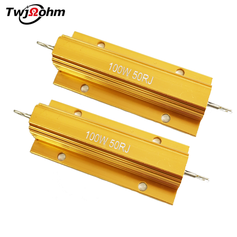 RX24-100WM high-power gold aluminum shell resistor 18R2R1R6R5R10R75 ohm current limiting discharge decoder
