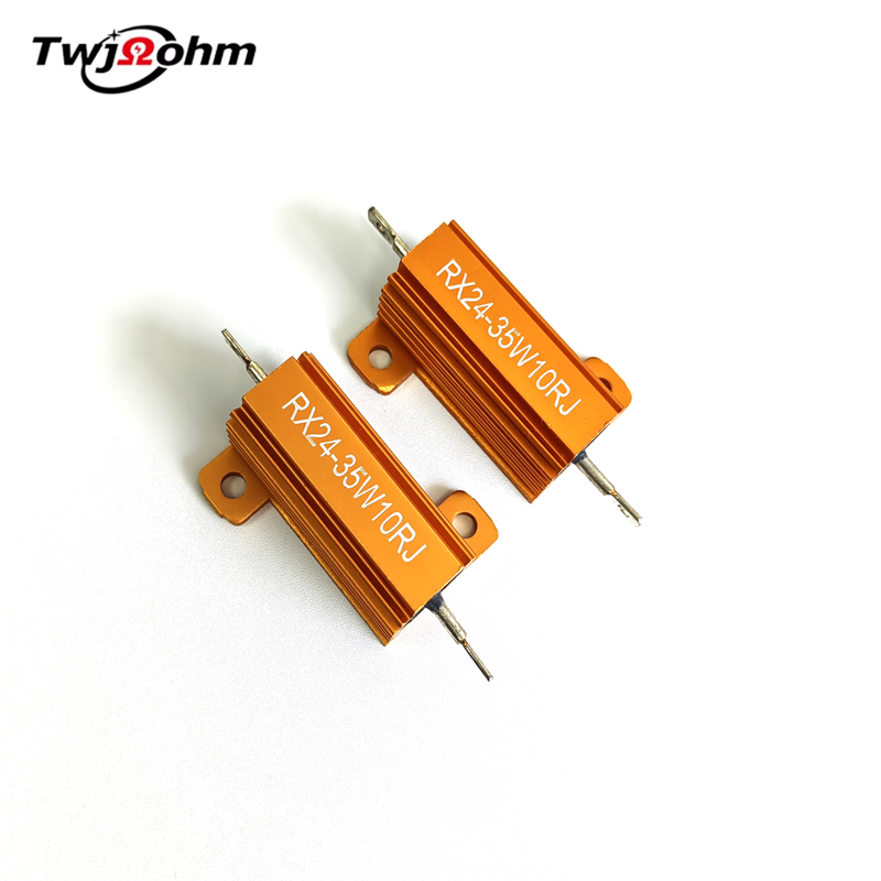 RX24-35W high-power gold aluminum shell resistor 18R2R1R6R5R10R75 ohm current limiting discharge decoder