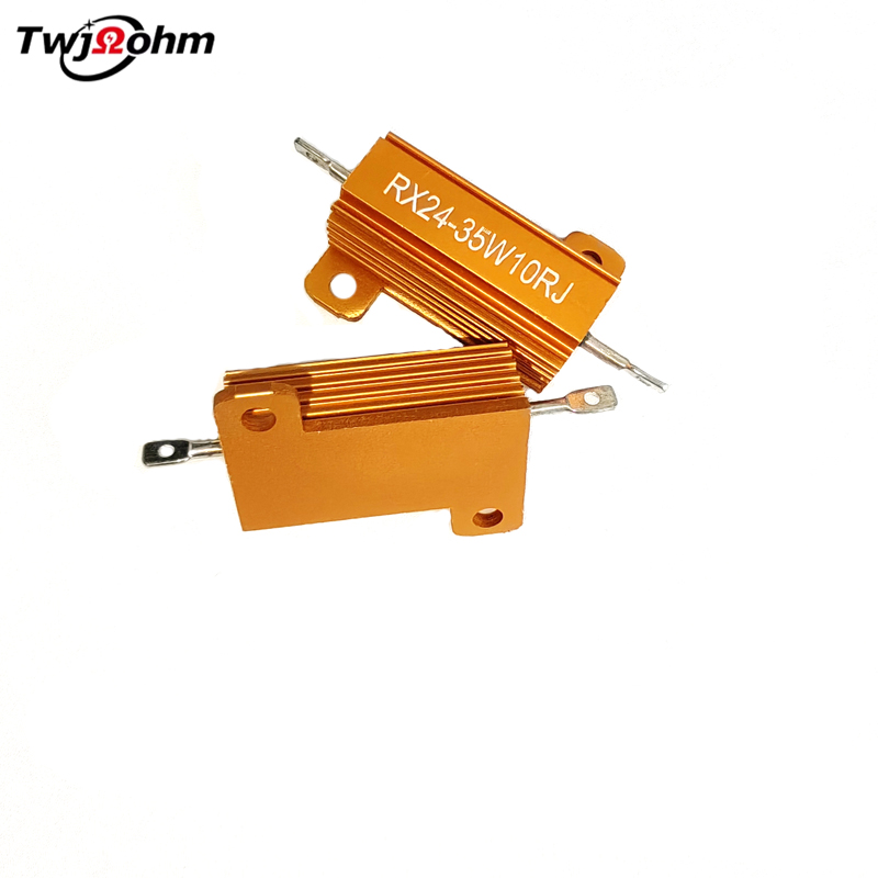 RX24-35W high-power gold aluminum shell resistor 18R2R1R6R5R10R75 ohm current limiting discharge decoder